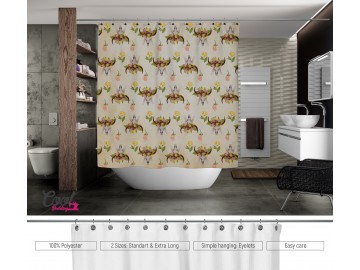 Завеса за баня Bull Skull Pattern